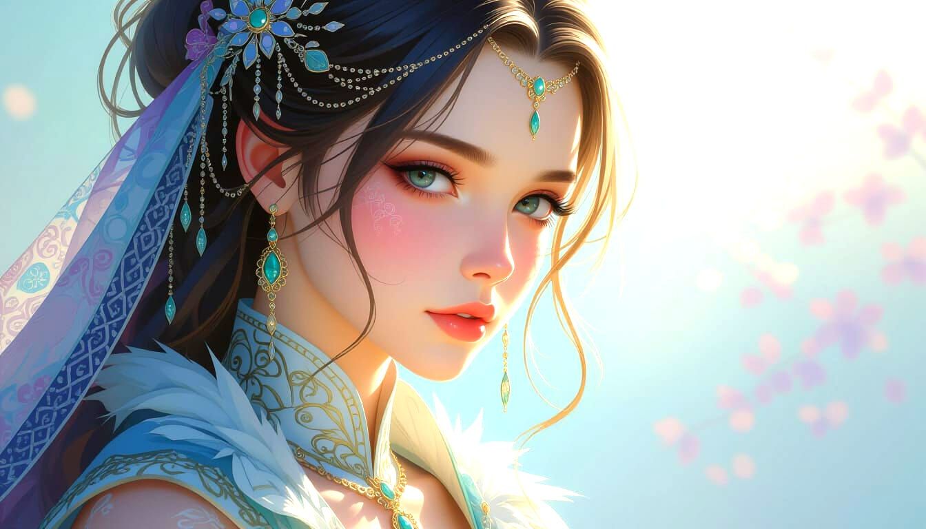 Ethereal Fantasy Girl in Dreamlike Unreal Engine Scene