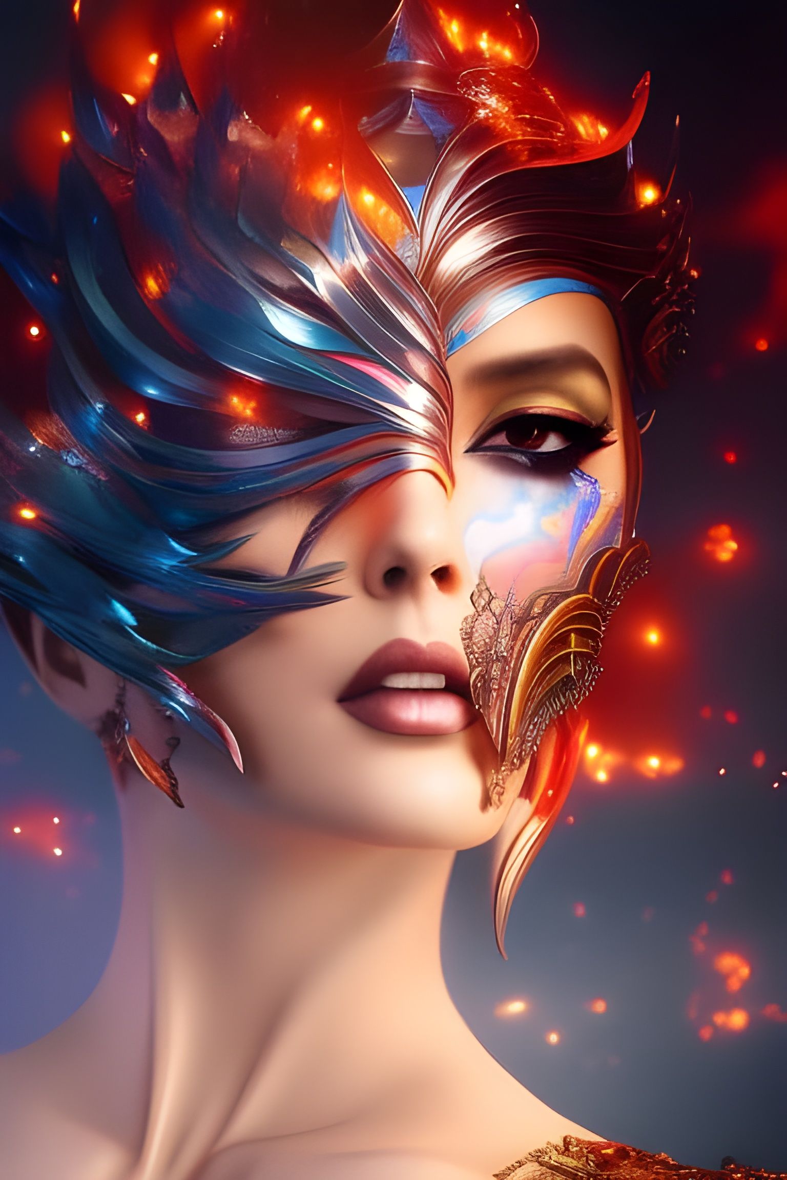 Flamenco Dancer Ablaze: Hyper Detailed Digital Portrait