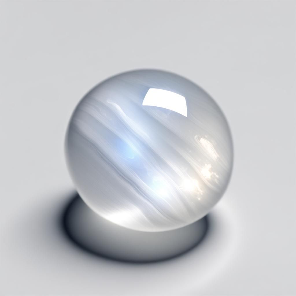 Close-Up Moonstone on White Background in 4K