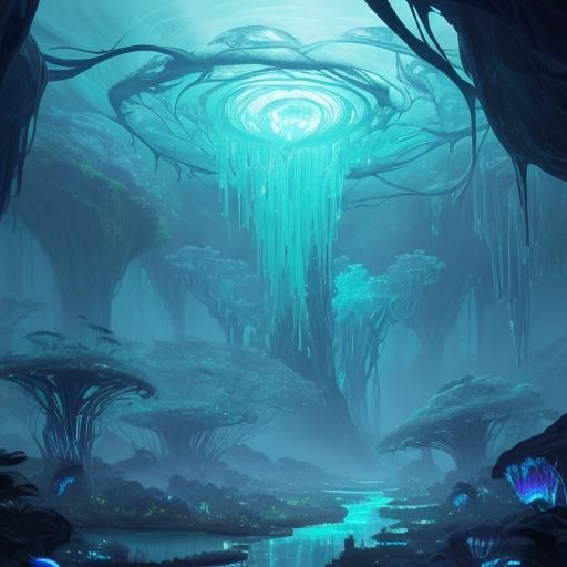 Surreal Alien World Unveils Celestial Secrets in Glowing Fun...