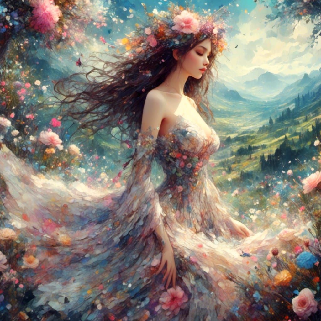 Exotic Woman in Fantasy Dreamscape