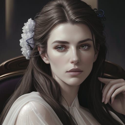 Elegant Portrait of Charlotte Casiraghi in Luxurious Ambianc...