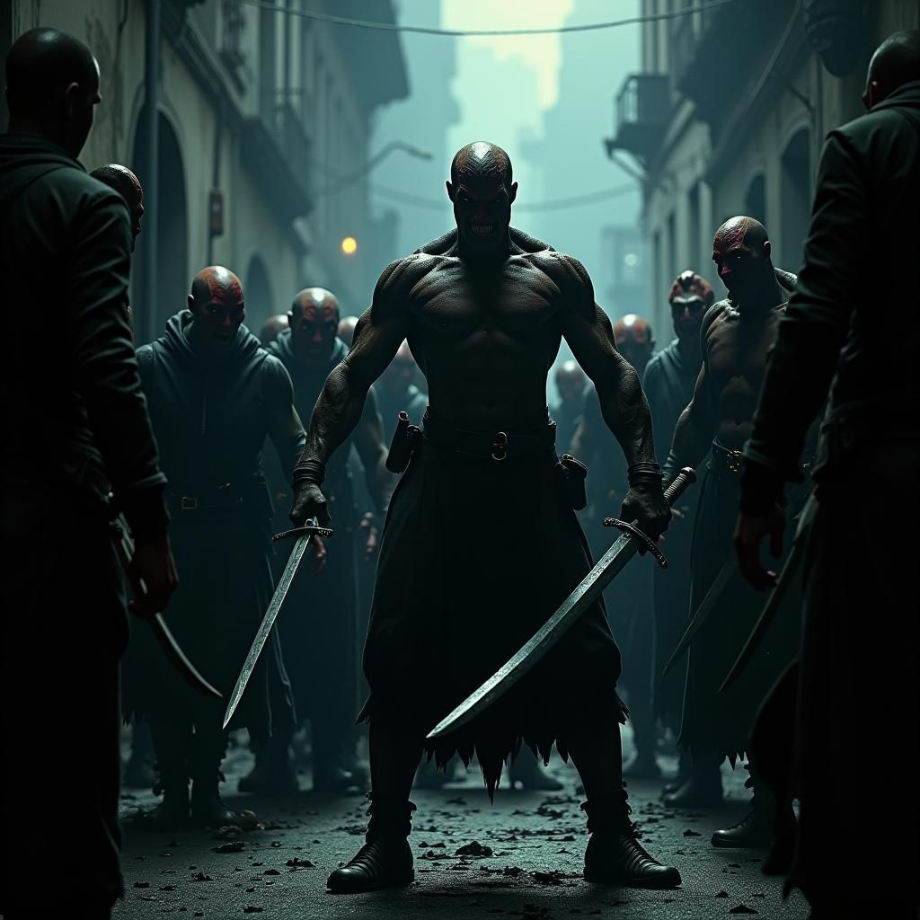 Intense 4K Keyframe of Blade in Dark Fantasy Noir