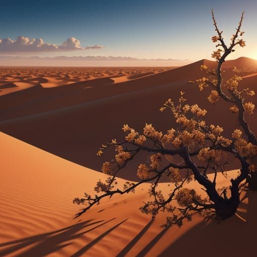 Black Rose in Desert Sand: Hyper-Realistic Digital Art