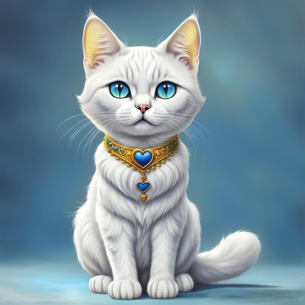 Heterochromatic Khao Manee Cat in Comic Art