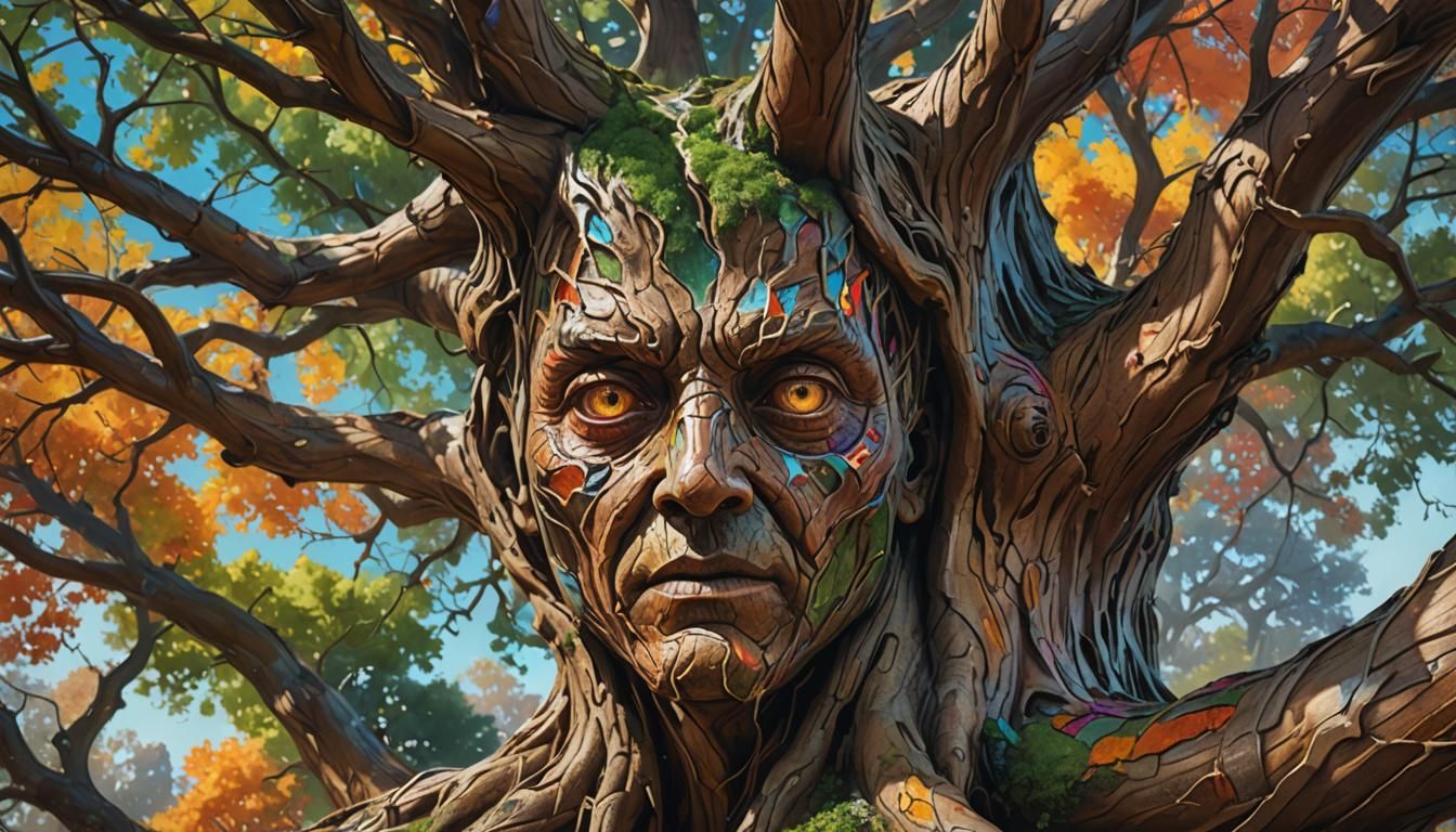 Hyperrealistic Webon Tree in Detailed Splash Art