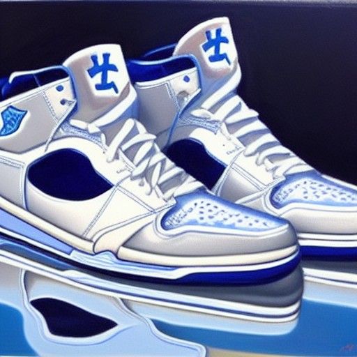 UNC Jordans as Oil Painting by Gurney