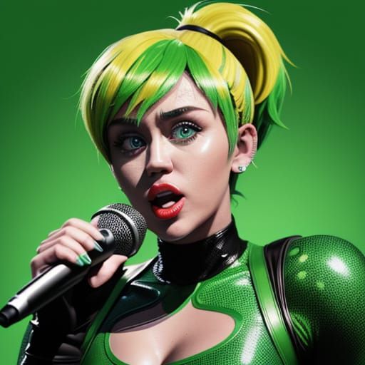 Miley Cyrus as Hulk in Pop Art Style