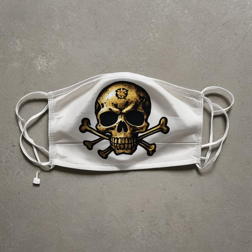 Surgical Mask with Skull and Crossbones Photo