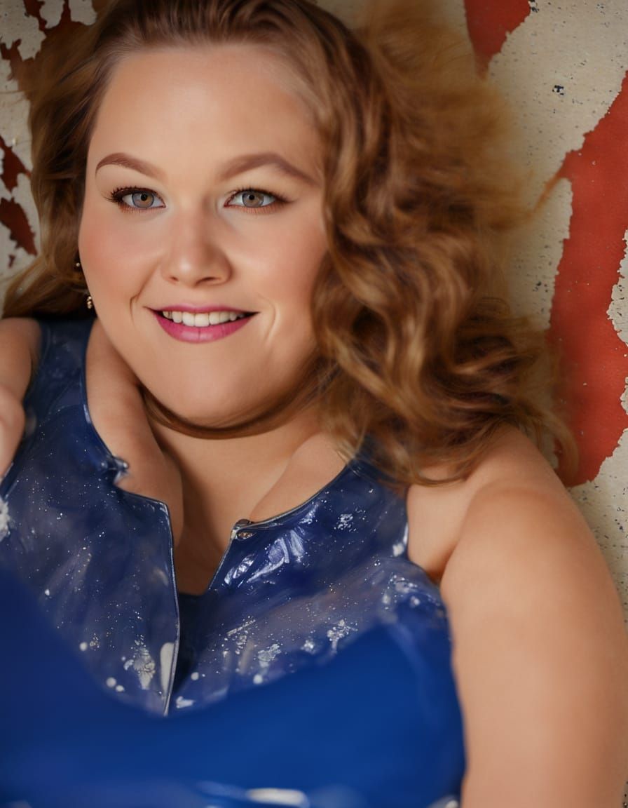 Woman in PVC Skirt Walking in Moonlight