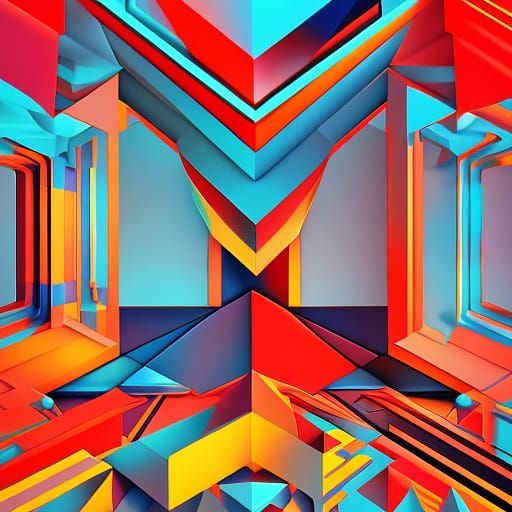 Cubist Heart as Locked Door in Geometric Fauvism