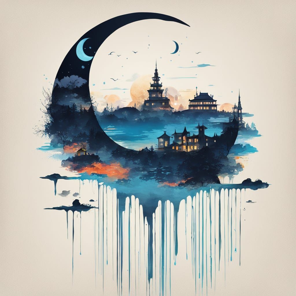 Water Shaped Crescent Moon