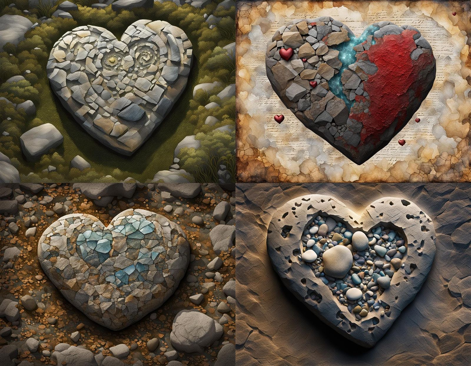 Ephemeral Stone Heart: A Study in Contrast