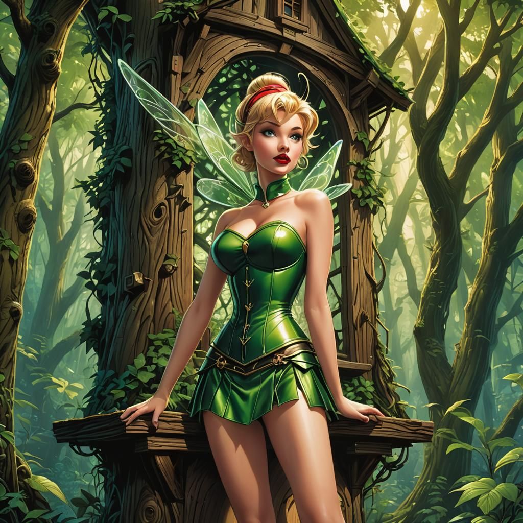 Tinkerbell in Treehouse, Comic Book Art Style
