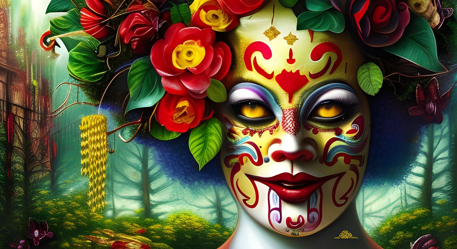 Clowns in Energetic Fields, Basquiat-Inspired Art