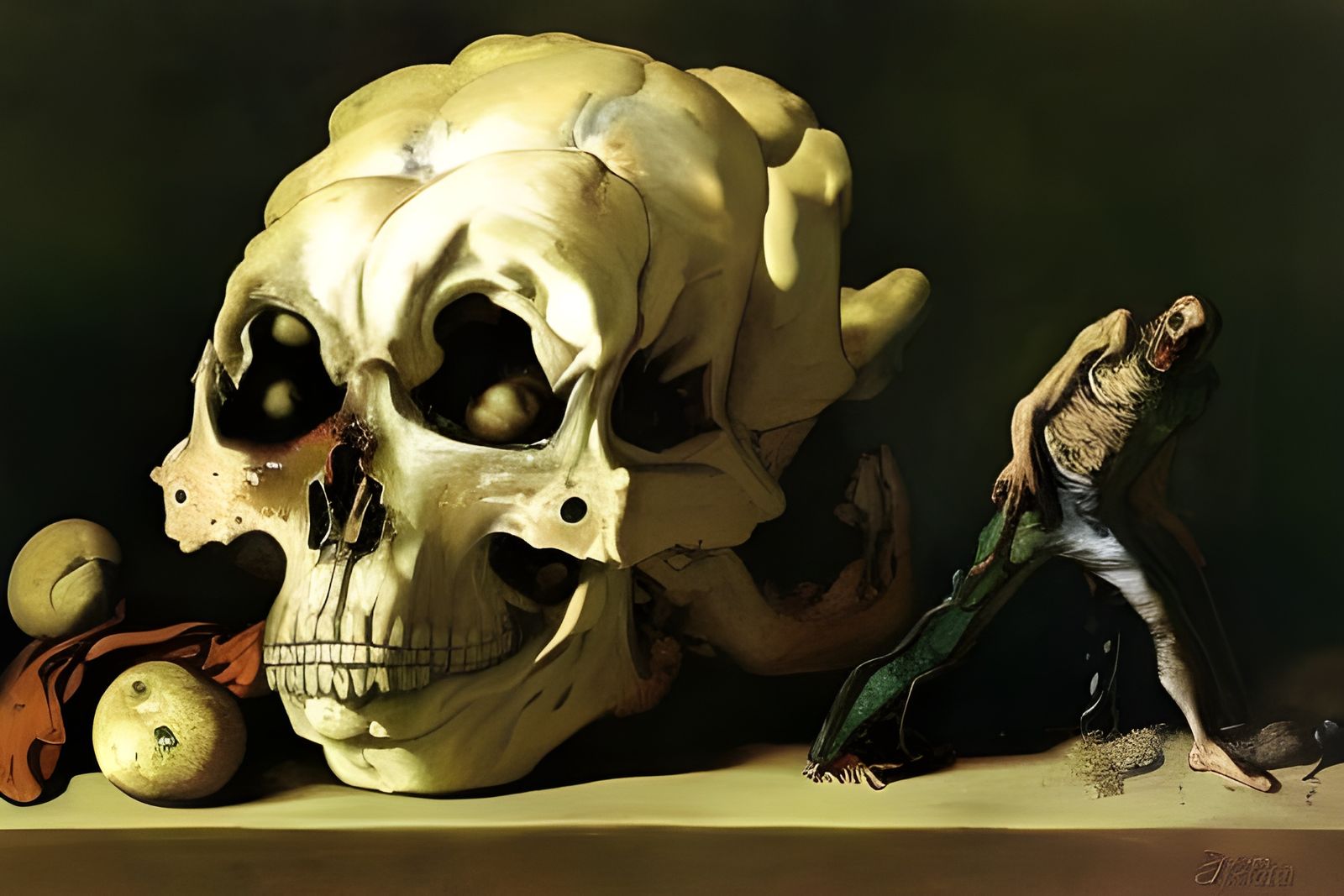 Zombie Devouring Brain: Dark Fantasy Concept Art