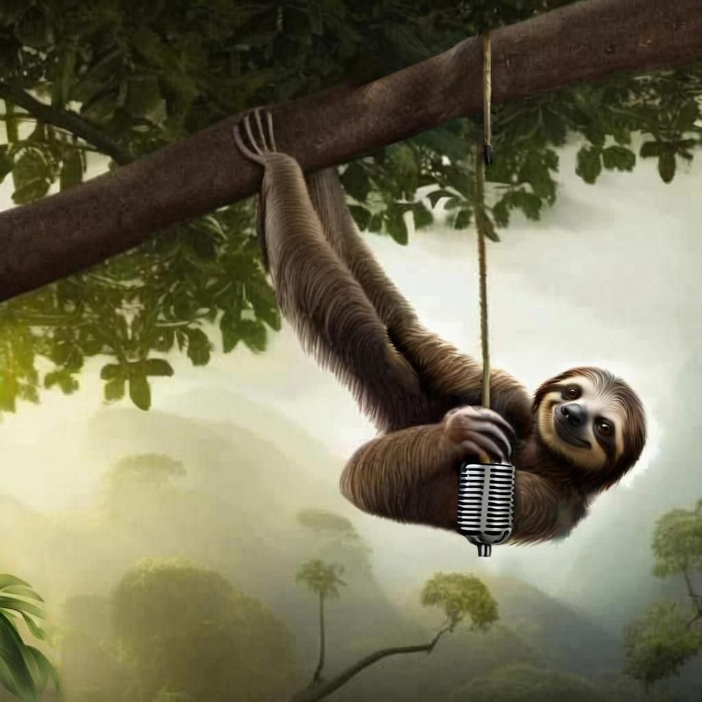 Microphone Hanging From a Tree Branch