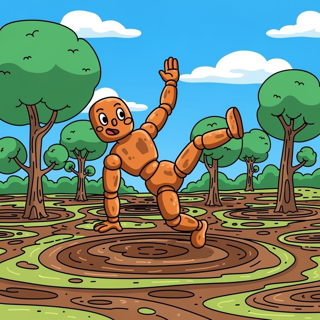 claytoon manneclay breakdances in a mud park