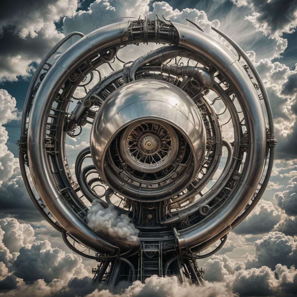 Ethereal Fantasy: Swirling Cloud Sphere in Storm