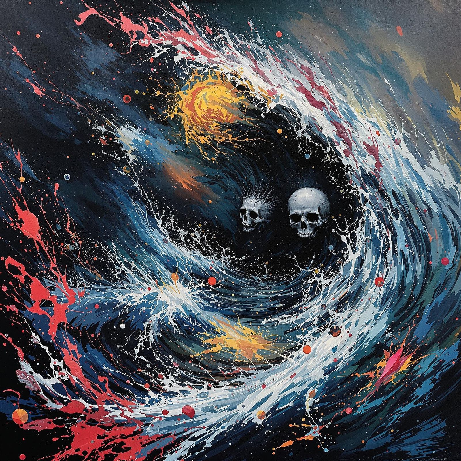 Vivid Surrealist Vision of Tsunami Chaos