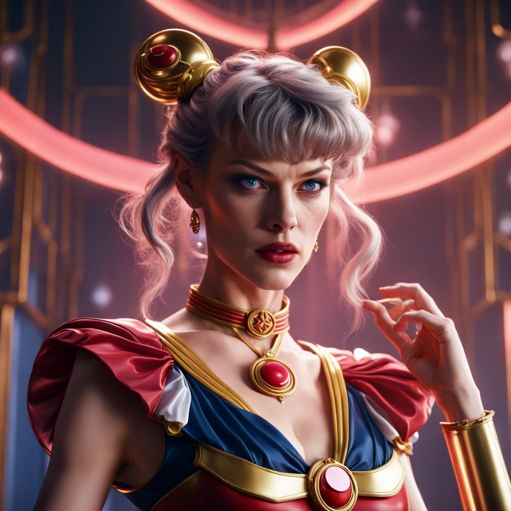 Milla Jovovich as Sailor Moon: Detailed Digital Art