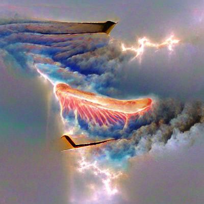 Angelic Wings Illuminated in Darkness