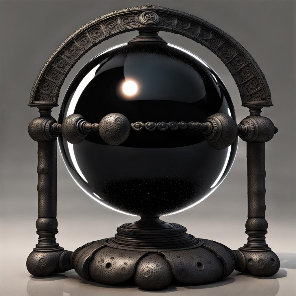 Enigmatic Black Sphere: Fusion of Magic and Technology