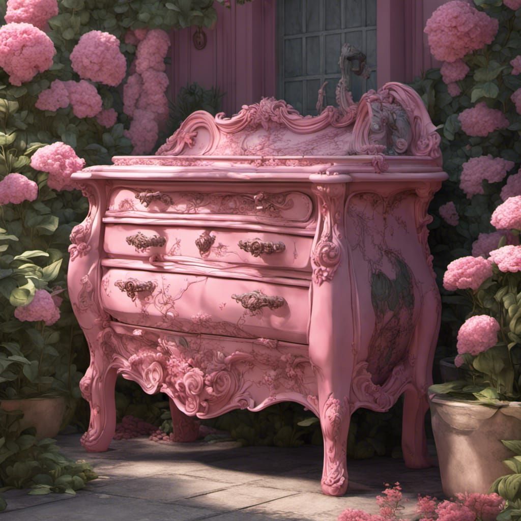 Upcycled Commode Fountain in English Garden: 3D Art