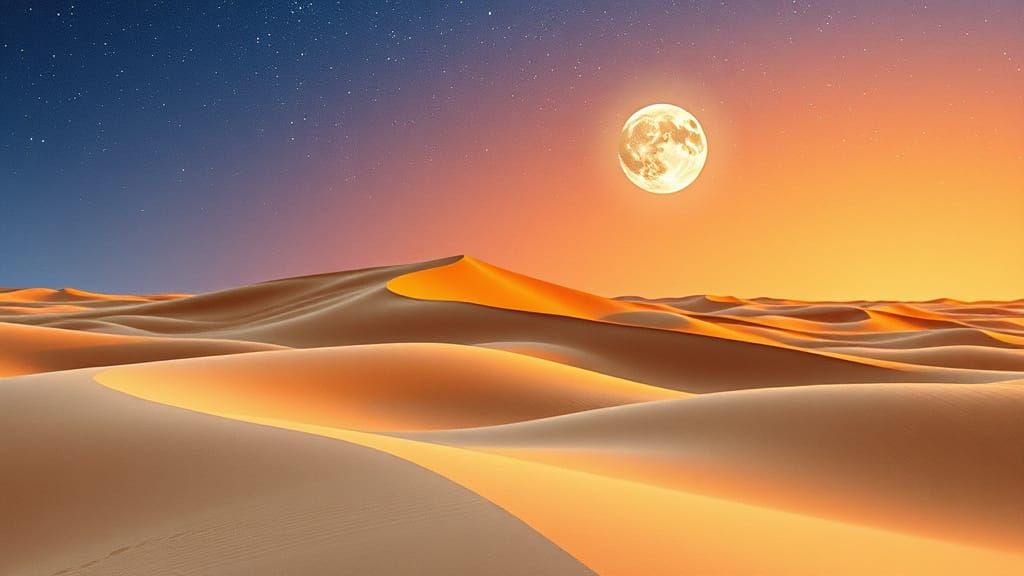 Serene Desert Dreamscape at Dusk
