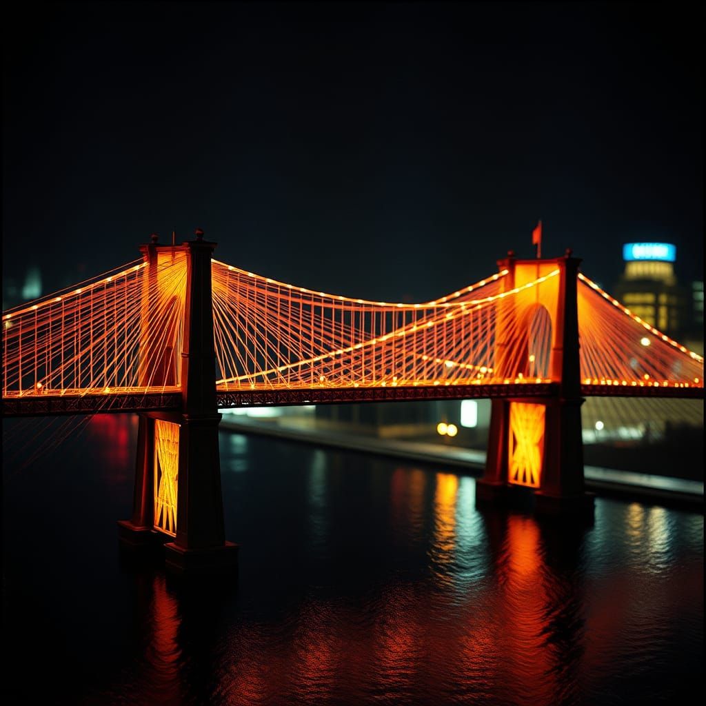 Brooklyn Bridge Made of String: Cinematic Still