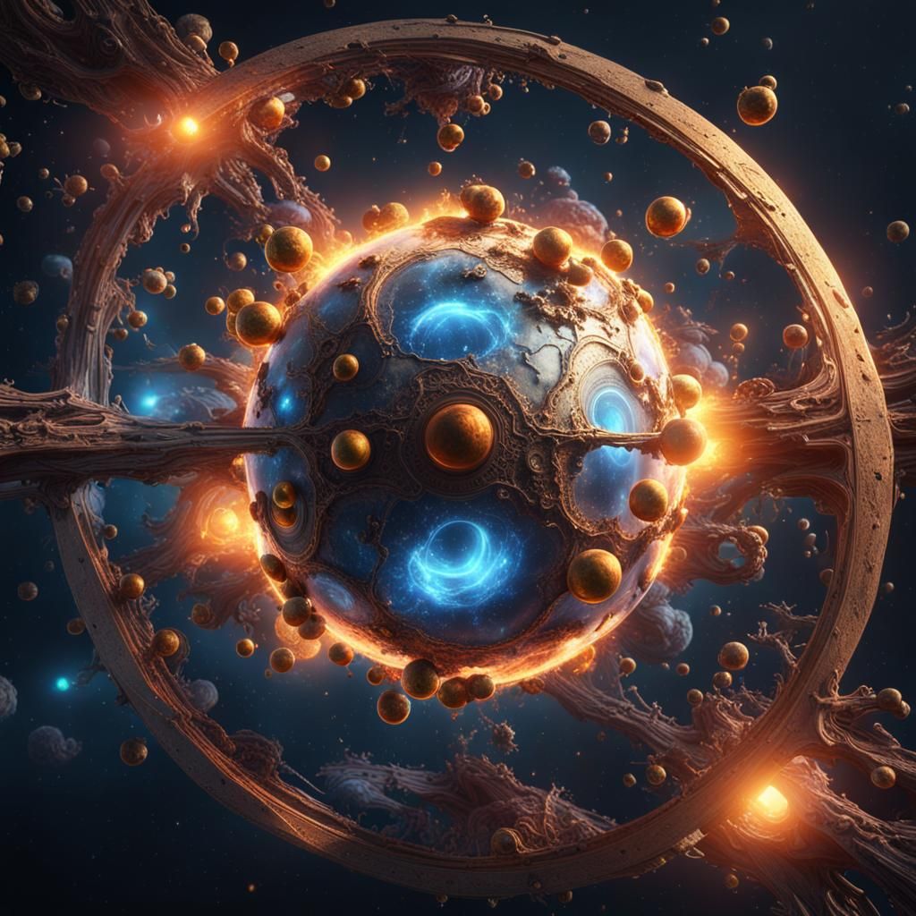 Hydrogen Atom: Detailed Matte Painting in Deep Color