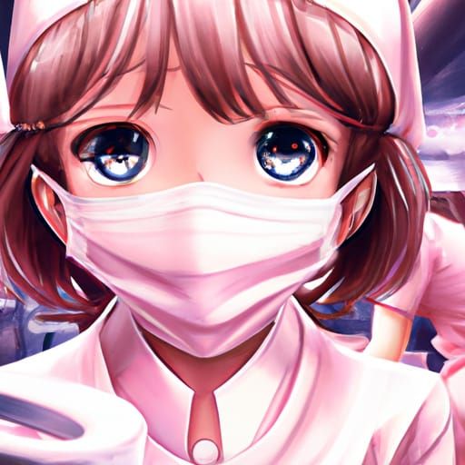 Cute Surgical Nurse Illustration in Studio Ghibli Style