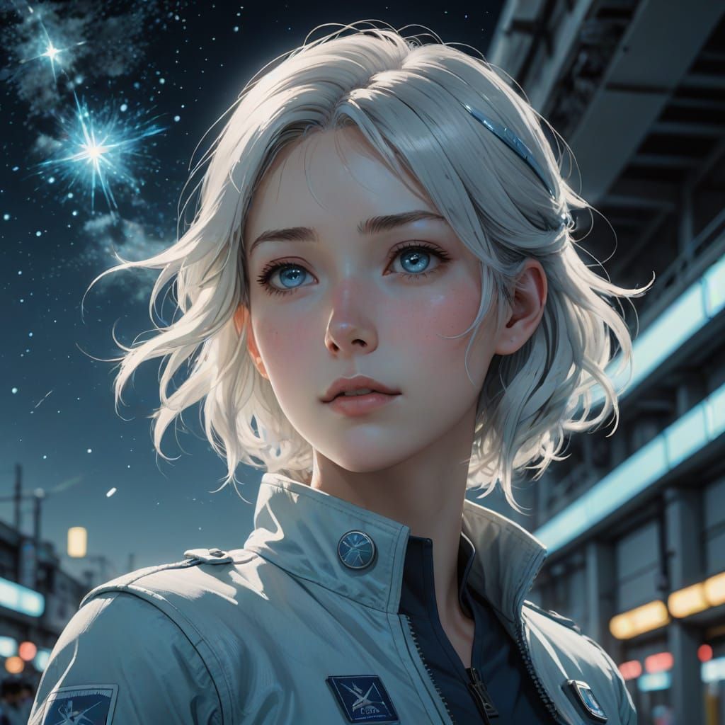 Ethereal Anime Portrait of a Young Woman in Soft Focus