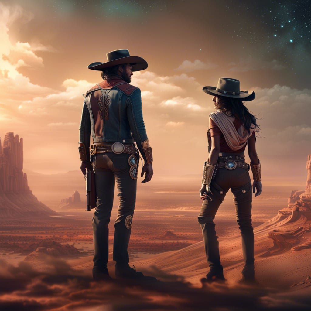 Epic Galaxy Cowboy and Cowgirl Desert Quest