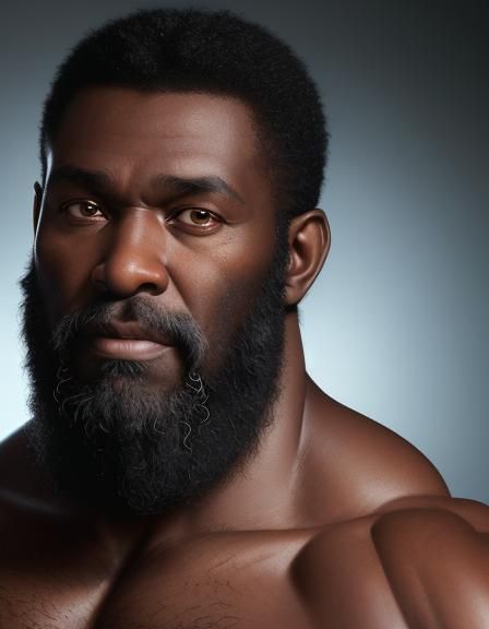 Black skin ,Beard, daddy ,muscular muscle man,8k resolution ...