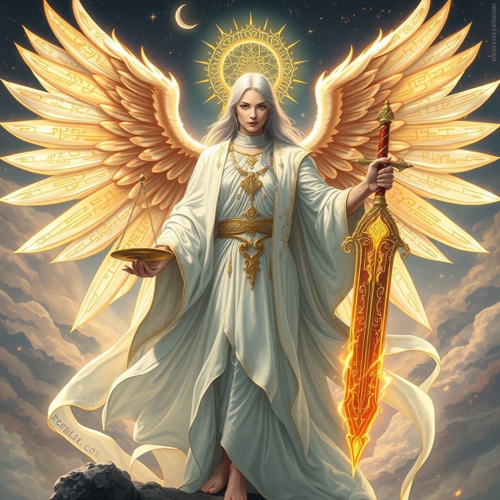 Divine Arbiter Stands Between Heaven and Earth, Radiating Me...