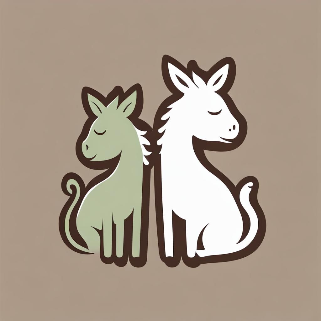 Playful Donkey and Cat Logo Design