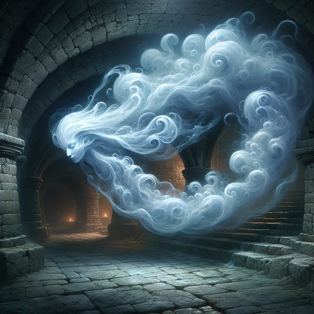 Ethereal Air Elemental in Fantasy Dungeon