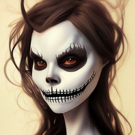 Jack Skellington Portrait in Hyperdetailed Style