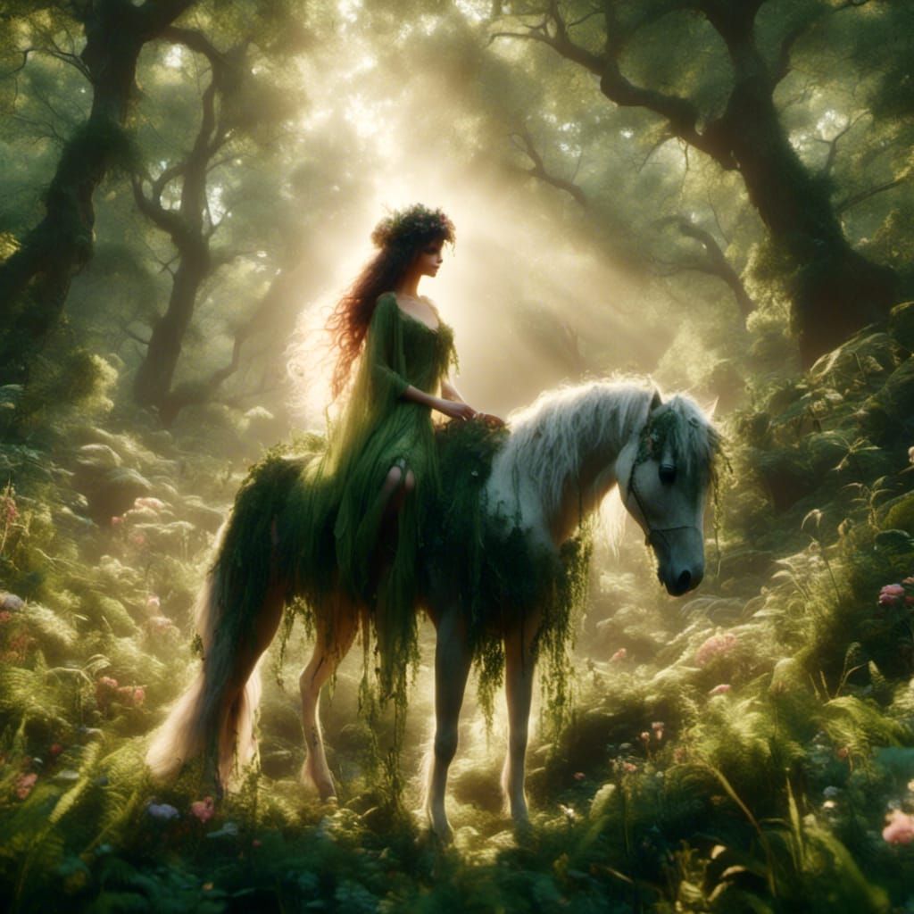 Beautiful Centaur in Magical Forest, Hyperrealistic Digital ...