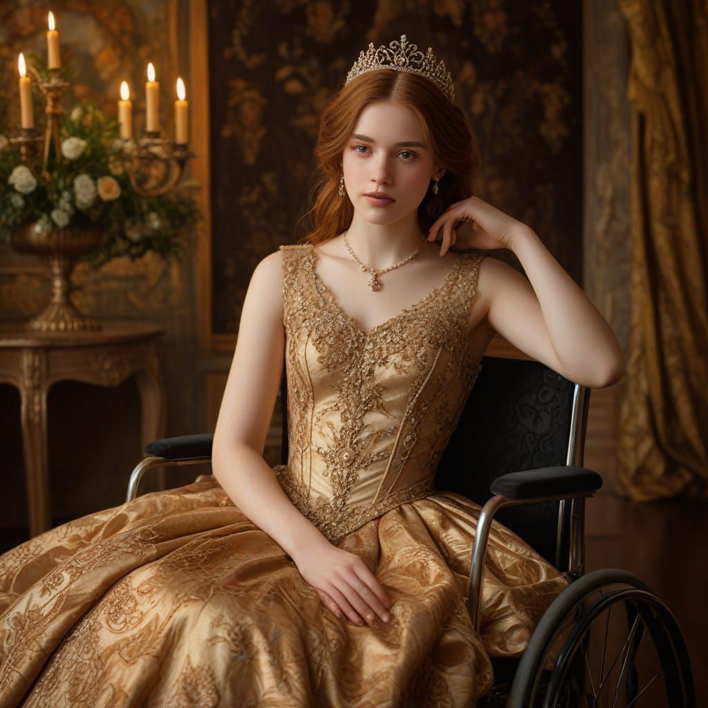 Whimsical Portrait of a Royal Princess in Victorian Elegance