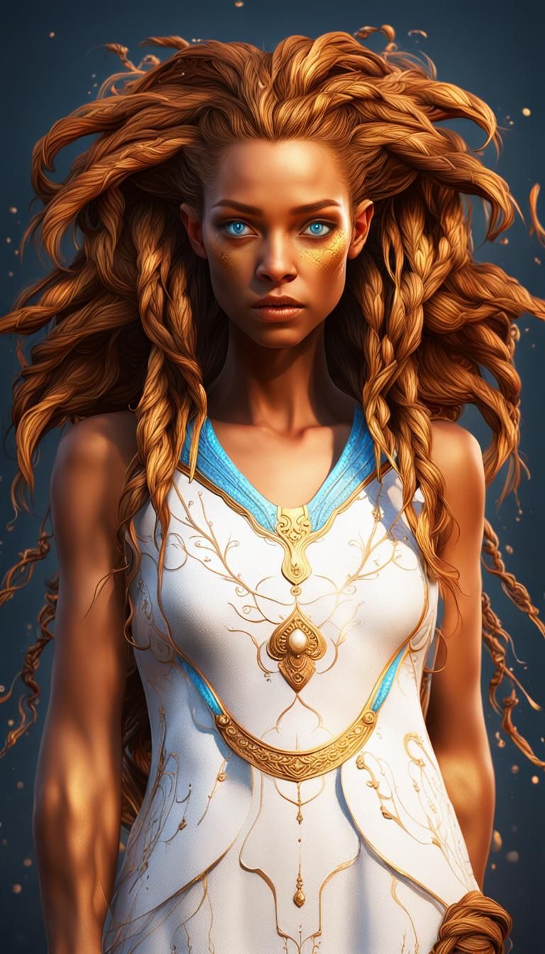 Detailed Portrait of a Woman with Blue Eyes