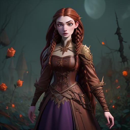 Fantasy Fairy in Night Court: Detailed Matte Painting