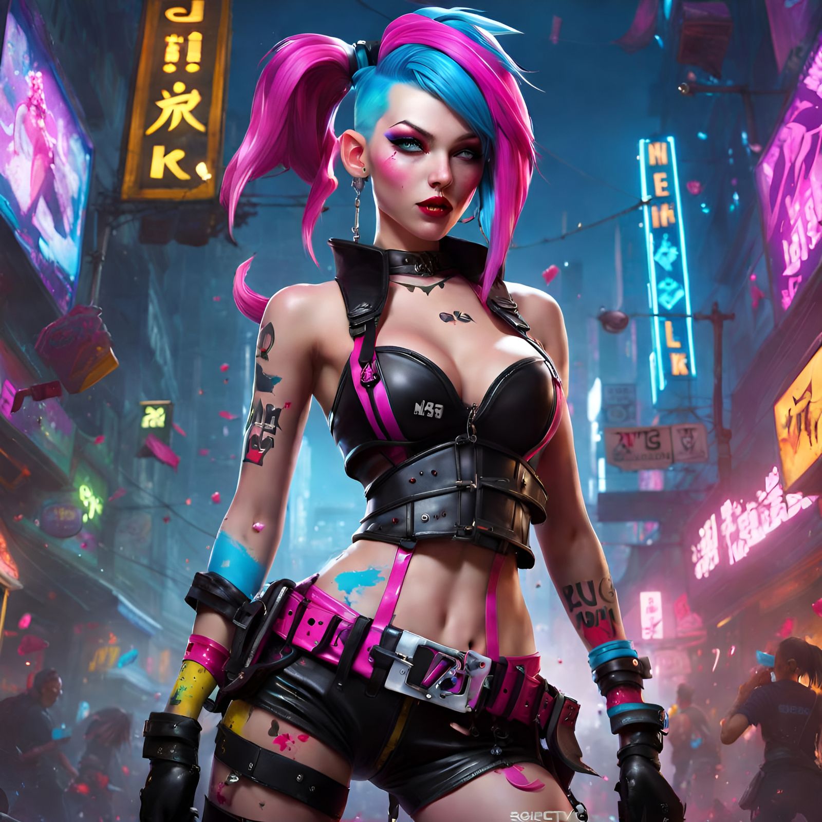 Jinx Punk Splash Art: League of Legends