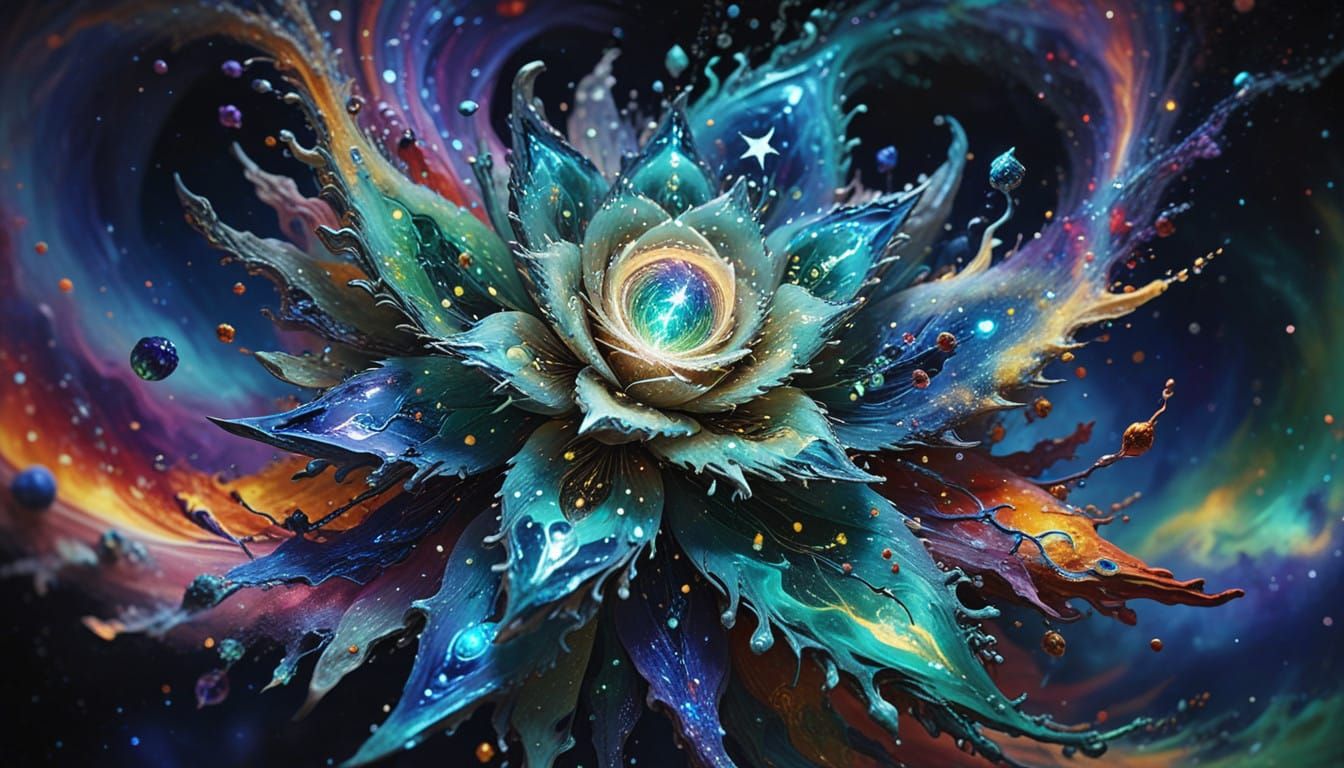 Dreamy Cosmic Bloom in Whirling Vortex