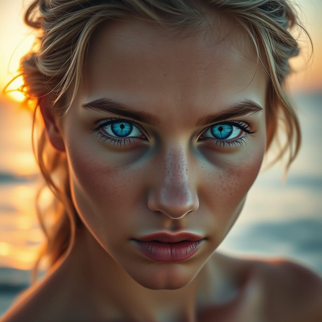 Timeless Goddess of the Ocean Sunset