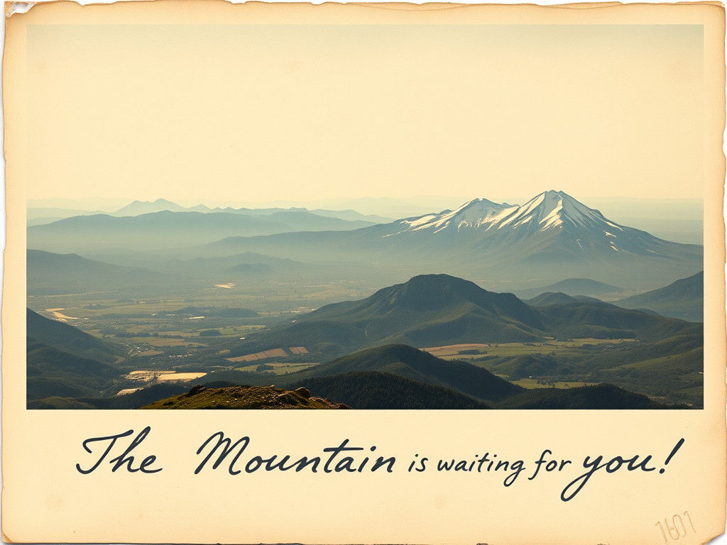 Vintage Postcard: Pyrenees Mountains from Canigou Peak