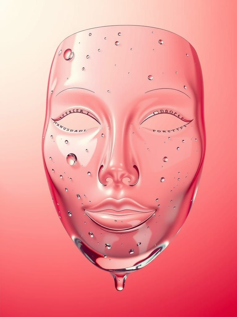 Surreal, High-End Cosmetic Face Mask Photograph in Hyper-Rea...