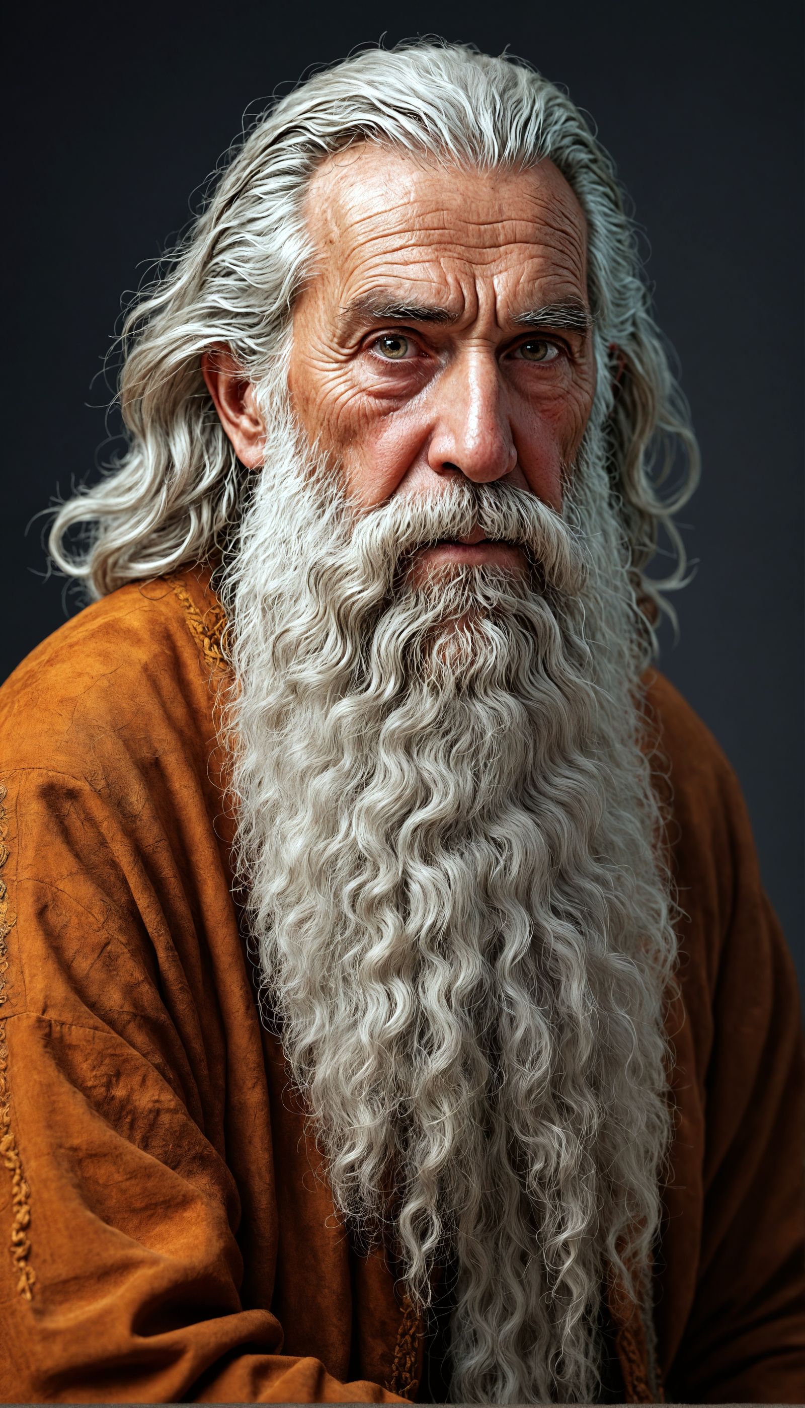 Portrait of a Wise Old Man with White Beard