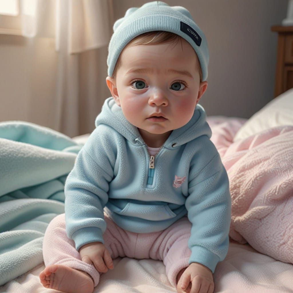 Hyper-Realistic Female Baby in Pixar Style